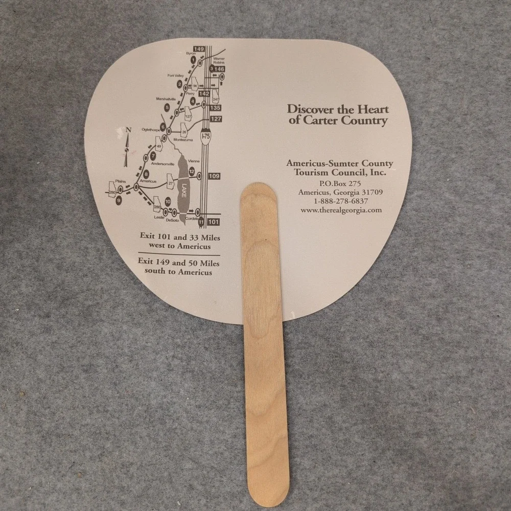 Americus-Sumter County Georgia Tourism Handheld Paper Fan Souvenir Map - Picture 3 of 4